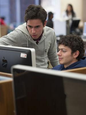 Students in the library