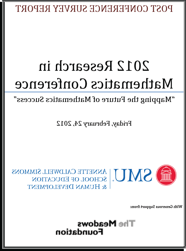 2012 研究 in 数学ematics Conference: Mapping the Future of 数学ematics Success